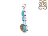 Spiny Oyster Turquoise / Turquoise & Blue-Topaz Pendant-2SP TRO-1-227