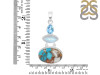 Spiny Oyster Turquoise / Moonstone & Blue-Topaz Pendant-2SP TRO-1-228
