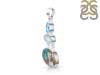 Spiny Oyster Turquoise / Moonstone & Blue-Topaz Pendant-2SP TRO-1-228