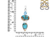 Spiny Oyster Turquoise & Blue Topaz Pendant-2SP TRO-1-233