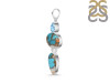 Spiny Oyster Turquoise & Blue Topaz Pendant-2SP TRO-1-233