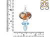 Spiny Oyster Turquoise / Moonstone & Blue-Topaz Pendant-2SP TRO-1-235