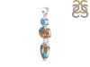 Spiny Oyster Turquoise & Blue-Topaz Pendant-2SP TRO-1-239