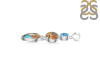 Spiny Oyster Turquoise & Blue-Topaz Pendant-2SP TRO-1-239