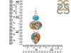 Spiny Oyster Turquoise & Turquoise Pendant-2SP TRO-1-243