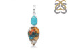 Spiny Oyster Turquoise & Turquoise Pendant-2SP TRO-1-245