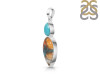 Spiny Oyster Turquoise & Turquoise Pendant-2SP TRO-1-245