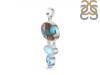 Spiny Oyster Turquoise / Moonstone & Blue-Topaz Pendant-2SP TRO-1-247