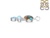 Spiny Oyster Turquoise / Moonstone & Blue-Topaz Pendant-2SP TRO-1-247