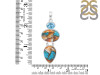 Spiny Oyster Turquoise & Blue-Topaz Pendant-2SP TRO-1-248