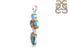 Spiny Oyster Turquoise & Blue-Topaz Pendant-2SP TRO-1-248