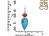 Turquoise/Red Onyx Pendant-2SP TRQ-1-168