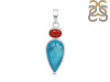 Turquoise/Red Onyx Pendant-2SP TRQ-1-168