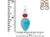 Turquoise/Red Onyx Pendant-2SP TRQ-1-175