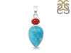 Turquoise/Red Onyx Pendant-2SP TRQ-1-175