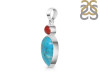 Turquoise/Red Onyx Pendant-2SP TRQ-1-175