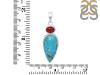 Turquoise/Red Onyx Pendant-2SP TRQ-1-180