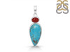 Turquoise/Red Onyx Pendant-2SP TRQ-1-180