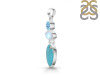 Turquoise/Moonstone/Blue Topaz Pendant-2SP TRQ-1-376