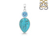 Turquoise/Blue Topaz Pendant-2SP TRQ-1-377