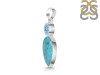 Turquoise/Blue Topaz Pendant-2SP TRQ-1-377