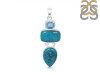 Turquoise/Blue Topaz Pendant-2SP TRQ-1-378