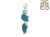 Turquoise/Blue Topaz Pendant-2SP TRQ-1-378