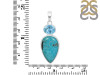 Turquoise/Blue Topaz Pendant-2SP TRQ-1-380