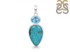 Turquoise/Blue Topaz Pendant-2SP TRQ-1-380