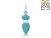 Turquoise/Blue Topaz Pendant-2SP TRQ-1-381