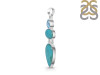 Turquoise/Blue Topaz Pendant-2SP TRQ-1-381