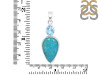 Turquoise/Blue Topaz Pendant-2SP TRQ-1-384