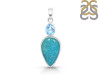 Turquoise/Blue Topaz Pendant-2SP TRQ-1-384