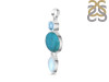 Turquoise/Moonstone Pendant-2SP TRQ-1-385