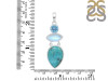 Turquoise/Moonstone/Blue Topaz Pendant-2SP TRQ-1-386
