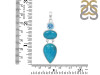 Turquoise/Blue Topaz Pendant-2SP TRQ-1-388