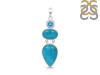 Turquoise/Blue Topaz Pendant-2SP TRQ-1-388