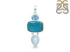 Turquoise/Blue Topaz Pendant-2SP TRQ-1-392