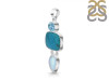 Turquoise/Blue Topaz Pendant-2SP TRQ-1-392