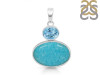 Turquoise/Blue Topaz Pendant-2SP TRQ-1-395