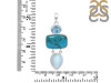 Turquoise/Moonstone/Blue Topaz Pendant-2SP TRQ-1-397