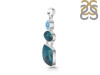 Turquoise/Blue Topaz Pendant-2SP TRQ-1-400