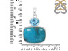 Turquoise/Blue Topaz Pendant-2SP TRQ-1-401