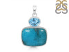 Turquoise/Blue Topaz Pendant-2SP TRQ-1-401