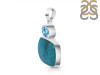 Turquoise/Blue Topaz Pendant-2SP TRQ-1-401