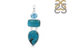 Turquoise/Blue Topaz Pendant-2SP TRQ-1-402