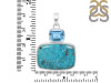 Turquoise/Blue Topaz Pendant-2SP TRQ-1-403