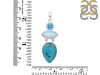 Turquoise/Moonstone/Blue Topaz Pendant-2SP TRQ-1-407