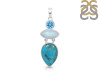 Turquoise/Moonstone/Blue Topaz Pendant-2SP TRQ-1-407