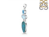 Turquoise/Moonstone/Blue Topaz Pendant-2SP TRQ-1-407